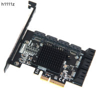 Chi A Mining Riser 10พอร์ต PCIE การ์ด SATA PCI Express SATA Controller PCIE To SATA 3การ์ดเอ็กซ์แพนชัน PCI E X4 SATA3 6Gbps ASM1166