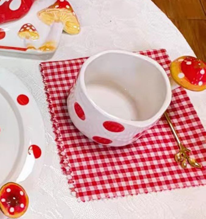high-end-cups-เซรามิกเห็ดถ้วยเซรามิกกาแฟดื่มการ์ตูนสามมิติมือทาสีแก้วขนาดเล็กของขวัญสร้างสรรค์น่ารัก-drinkware