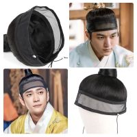 Ancient costume Ming system with frontal wig set of male and female caul scarves head antique black long straight hair cos the film and television play Korean dramas