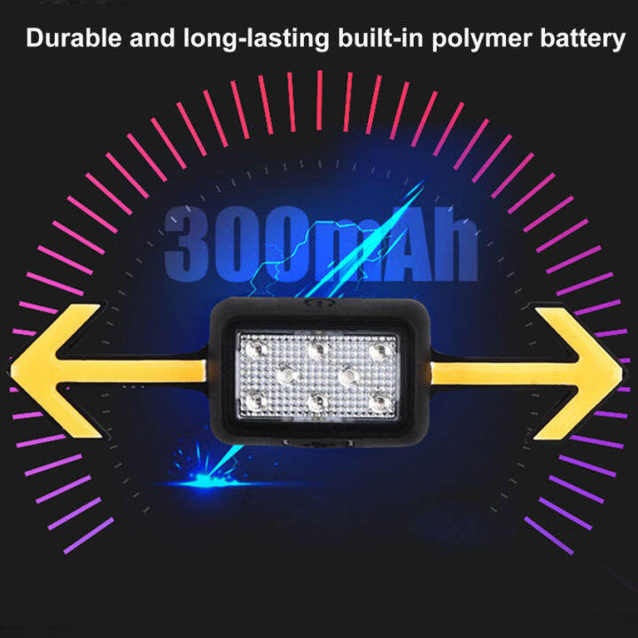 คลังสินค้าพร้อม-หลอดไฟ-led-ติดหมวกจักรยานแบบชาร์จไฟได้สำหรับขี่จักรยานกลางคืนตัวแสดงทิศทางมี6โหมดอุปกรณ์รถจักรยานพร้อมรีโมทคอนโทรล