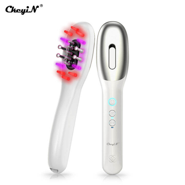 CkeyiN 2 in 1 EMS Hair Regrowth Brush LED Light Therapy Scalp Neck