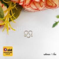 ตะขอตัวเอ็ม อุปกรณ์ diy อะไหล่เงินแท้ 925 ขนาด 1 x 0.7 cm แพ็คละ 1 ชิ้น