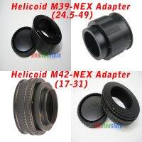 อะแดปเตอร์แบบเฮลิคอยด์มาโครสำหรับ M39 (24.5-49) / M42 (17-31) เลนส์เพื่อ E NEX Mount ปรับโฟกัสได้ฝาครอบหลอดขยาย