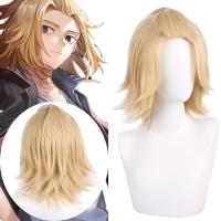 Anime Tokyo Revengers Sano Manjiro Cosplay Wig Mikey Light Blonde Short Hair Heat Resistant High Temperature Wire a wig cap