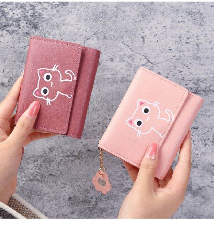 cc-2023-new-womens-wallet-cute-cat-short-wallet-leather-small-coin-purse-girls-money-bag-card-holder-ladies-female-hasp-wallet