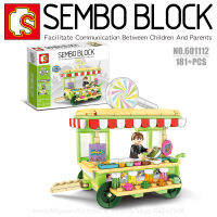 บล็อกตัวต่อรถเข็นร้านค้า พร้อมมินิฟิกเกอร์ 1 ตัว SEMBO BLOCK 601112 จำนวน 181 ชิ้น