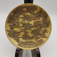 Free Delivery China Elaboration Brass Carving Propitious Disc Metal Crafts Home Decoration