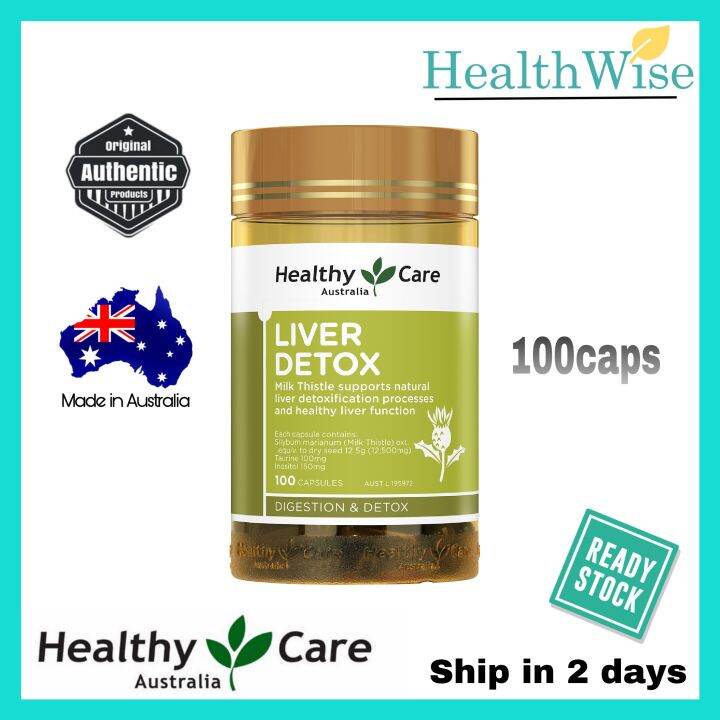 (AUSTRALIA) HEALTHY CARE Liver Detox 100 Capsules (Exp Aug 2024) with Milk Thistle for