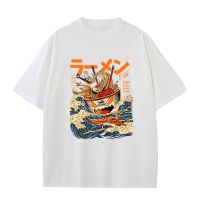 Japan Cartoon Funny Food Printed T Shirt for Men 100% Cotton Casual Short Sleeve Unisex Classic T-shirts Women Summer Clothing