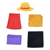 Anime Monkey D. Luffy Cosplay Wano Country Costume Trench Coat And Sorts Hat Kimono Suits Halloween Party Cartoon Uniform Suit