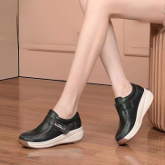 Giày Đế Thuyền Cho Nữ Da Phong Cách Hàn Quốc Giày Sneaker Kiểu Dáng Chắc