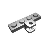 Lego part (ชิ้นส่วนเลโก้) No.98263 Plate Modified 1 x 4 with Tow Ball Socket, Flattened with Holes