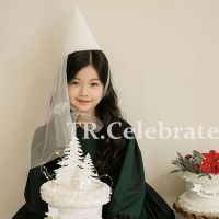 Korean style fairy veil glitter birthday hat party one-year-old party veil Christmas day dress up supplies girl birthday hat