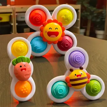 Kids Suction Cup Spinner Toys 3 Piece Set Bathroom Spinning Toys Simple  Dimple Fidget Toys for Toddlers 1-3 