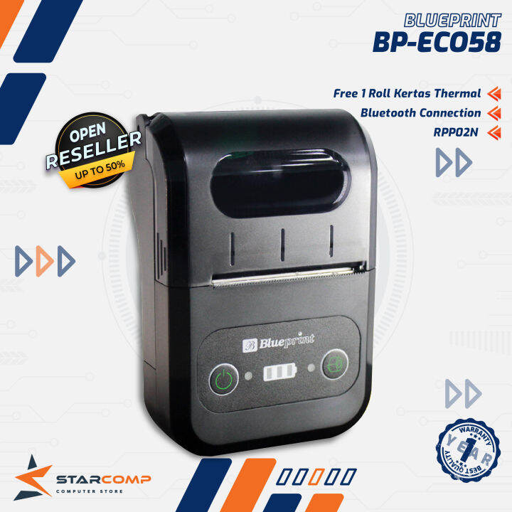 Printer Thermal Mini Bluetooth Blueprint Eco58 Baterai 18650 Eco 58 Lazada Indonesia 2404