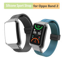 สายนาฬิกาข้อมือสำหรับ Oppo Band 2สายรัดซิลิโคนอ่อนพร้อมอุปกรณ์เสริมกล่องโลหะ