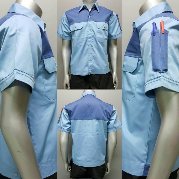 เสื้อช็อป-เสื้อช่าง-ฟอร์มพนักงาน-ผ้าคอมทวิว-size-l