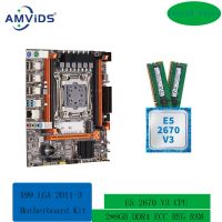 เมนบอร์ด + CPU + เมนบอร์ด RAM + CPU + X99 RAM LGA 2011-3ชุดวงจรหลักกับ Intel Xeon E5 CPU 2670 V3และ16GB(2*8GB) DDR4 2133Mhz ชุดรวมหน่วยความจำอีซีซีอาร์อีจี SATA USB 3.0