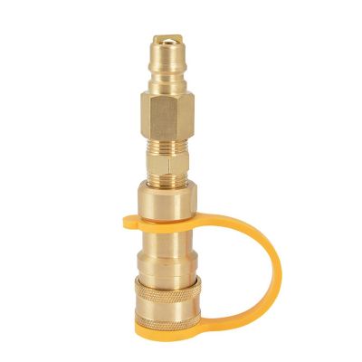3/8 Inch Natural Gas Quick Connector Brass Propane Adapter Fittings for LP Gas Propane Hose Quick Disconnect