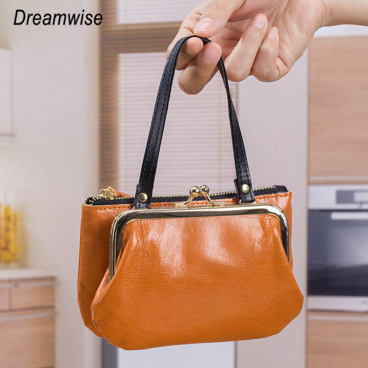 Dreamwise New Vintage Coin Purse Women Genuine Cow Leather Mini Double
