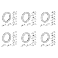 6X 304 Stainless Steel Worm Clamp Hose Clamp Strap with Fasteners Adjustable DIY Pipe Hose Clamp Ducting Clamp 11.5 Feet