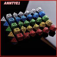 ANNTYE1 ของใหม่ 7-Die สำหรับ TRPG DND ชุดลูกเต๋า กลิตเตอร์ สีรุ้ง อุปกรณ์เสริมเกม