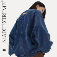 Gifts Madeextreme Two -Color Street Retro Semi -Zipper, Watery Denim Jacket, MenS And WomenS Same Models