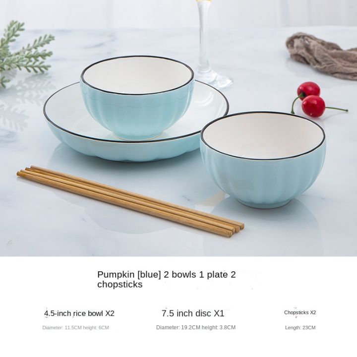 bowl-and-dish-set-household-tableware-creative-individual-porcelain-bowl-and-plate-couple-set-bowls-and-chopsticks-combinationth