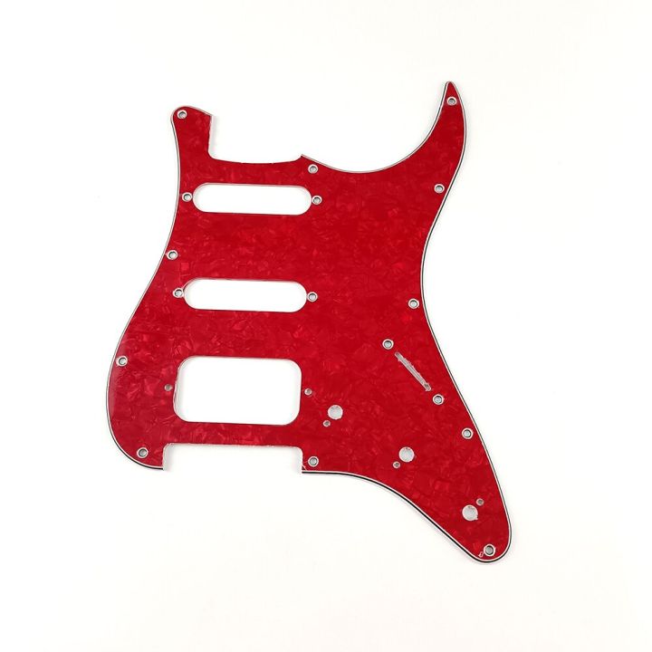 11-holes-electric-guitar-pickguard-ssh-hss-guitar-scratch-plate-amp-screws-fit-st-guitar-parts-red-pearl