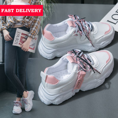 พร้อมส่ง Quilla รองเท้าผ้าใบเสริมส้น รองเท้าผ้าใบผู้หญิง รองเท้าแบบผูกเชือก รองเท้ากีฬา รองเท้าผ้าใบเพิ่มความสูง  Latest Womens Platform Shoes  Womens Sneakers