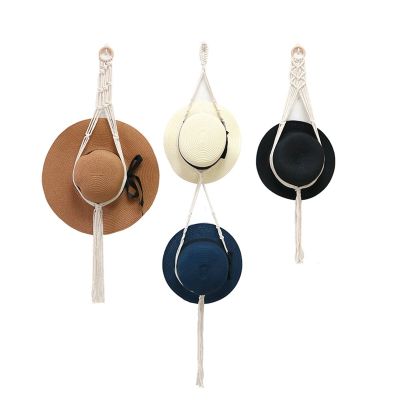 3Pcs Lace Hat Hooks Woven Tapestry Bohemian Style Handwoven Hat Rack, Adjustable for Wall Decor, Fits Wide Brimmed Hat Organizer