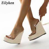 Eilyken รองเท้าแตะสำหรับโปร่งใส PVC ฤดูร้อน,รองเท้าแตะรองเท้าส้นตึกสตรีสานส้นตึกสำหรับรองเท้าสตรีรองเท้าส้นสูงแฟชั่น