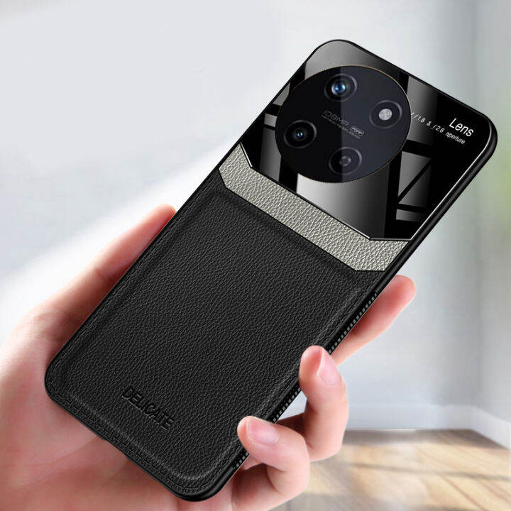 เคสโทรศัพท์ใหม่สำหรับ-realme-11-4g-ปลอกแฟชั่นแข็งกันกระแทกฟิล์มกระจกหลังป้องกันหนังสำหรับ-realme-11เคส
