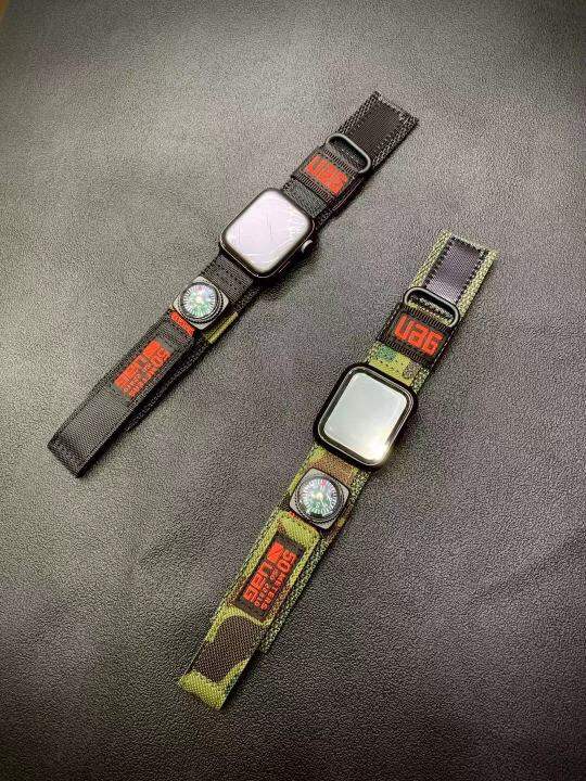 สายนาฬิกาไนลอนสำหรับ-apple-watch-6-se-5-4-3-2-1สายรัดข้อมือเข็มทิศสำหรับ-apple-watch-44มม-42มม-สายรัดข้อมือกีฬาสำหรับ-uag-apple-watch-สร้อยข้อมือเข็มทิศ