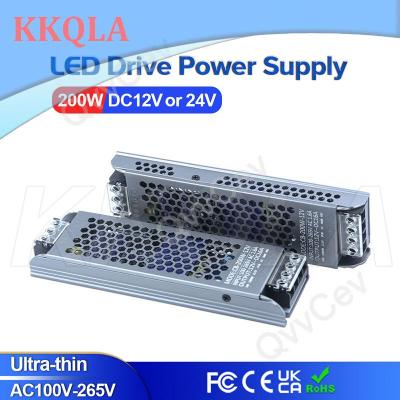 QKKQLA 200W DC12V 16.0A DC24V 8.3A Ultra Thin LED Power Supply Lighting Transformers Adapter Switch 200W AC110-265V For LED Strips