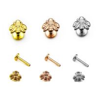 Cute Tiny Bee Labret Piercing Cartilage Earring Tragus Piercing Conch 316 Stainlesss Steel Internal Thread Body Jewelry Body jewellery