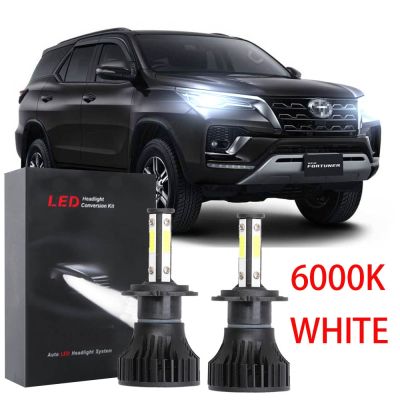 ชุดหลอดไฟหน้าฮาโลเจน LED 6000K แบบเปลี่ยน สําหรับ Toyota Fortuner 2016-2021 2017 2018 2019 2020 2PCS