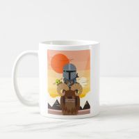 Mandalorian และเด็กบน Bantha ภาพประกอบ11 Oz เซรามิกแบบคลาสสิกแก้วแก้วกาแฟเครื่องดื่มแก้วน้ำ