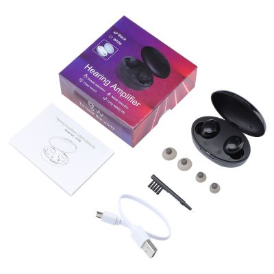 ZZOOI A Pair Rechargeable Hearing Aid Mini Invisible Digital Sound Amplifier for Deafness Elderly Wireless Aids to Severe hear loss