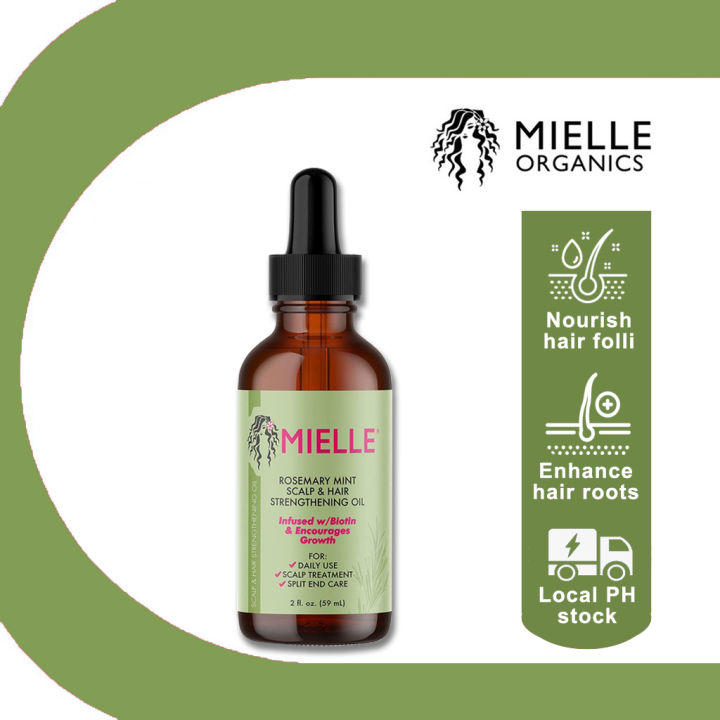 Mielle Organics Rosemary Mint Scalp And Hair Strengthening Oil Infused With Biotin Peppermint 6211