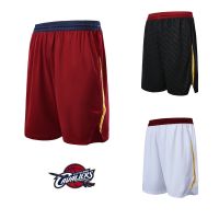 เสื้อคุณภาพสูง NBA Shorts Cleveland Cavaliers Jersey Elite Basketball Short Pants Men Quick Dry Loose Breathable Sweat Shorts Sports Ru