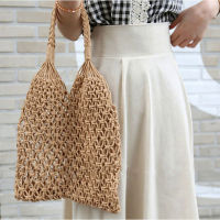 New Hollow Out Shoulder Bags Fashion Cotton Rope Fishing Net Bag Womens Knitting Handbag Summer Beach Totes