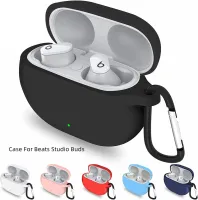 For Beats Studio Buds Case Soft Silicone Case for APPLE Beats Studio Buds Case Cover Waterproof Protective Funda With Kaychain Wireless Earbud Cases