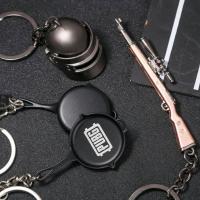 PUBG Keychain Battlegrounds Backpack Armor Helmet Pan Key Chain Ring Army Jewelry For Souvenir Cosplay Props Holder Bags Key Chains