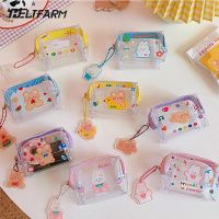 Mini Pouch Storage Bag Lovely Cartoon Jelly Wallet Cosmetic Bag Coin Purse Zipper PVC Transparent