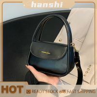 hanshi [2023 new HOT FASHION] lazlook กระเป๋าถือแฟชั่นสำหรับผู้หญิงกระเป๋าสะพายข้างขนาดเล็กมีสายยาวสีทึบทำจาก PU