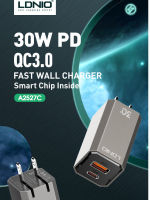 หัวชาร์จ LDNIO 30W 2 ช่อง USB-C PD 30W - มีระบบป้องกันไฟเกิน โอเวอร์โหลด - ป้องกันไฟกระฉาก - ป้องกันการหลอมละลายโดยความร้อนขณะชาร์จ