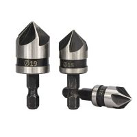 【CW】 1/3pcs 82 Degrees Chamfer Bit Set 12/16/19mm 5 Flute Woodworking Cutter Countersink Metal Drilling