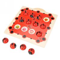 Kids Memory Training Game Chess Puzzle Cartoon Montessori Wooden Puzzle Ladybug Design Early Development Toy for Children Gifts