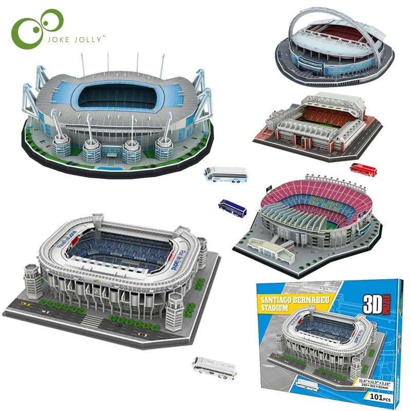 Miniature Football Field 3D DIY Puzzle World Famous Stadiums Models  Football Game Peripheral Toys Fans Birthday Toys Gifts DDJ